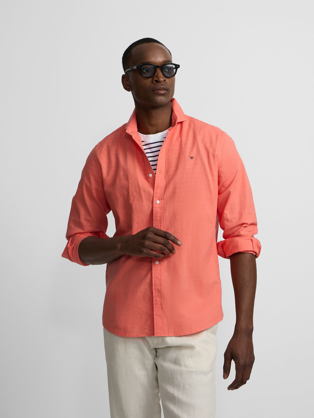 Chemise sport été lin corail