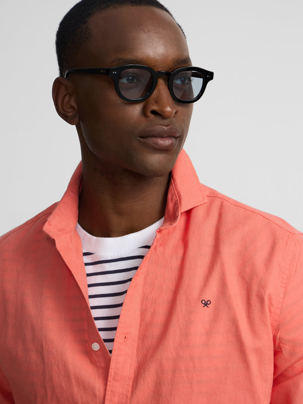 Chemise sport été lin corail