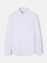 Chemise sport oxford à rayures beige