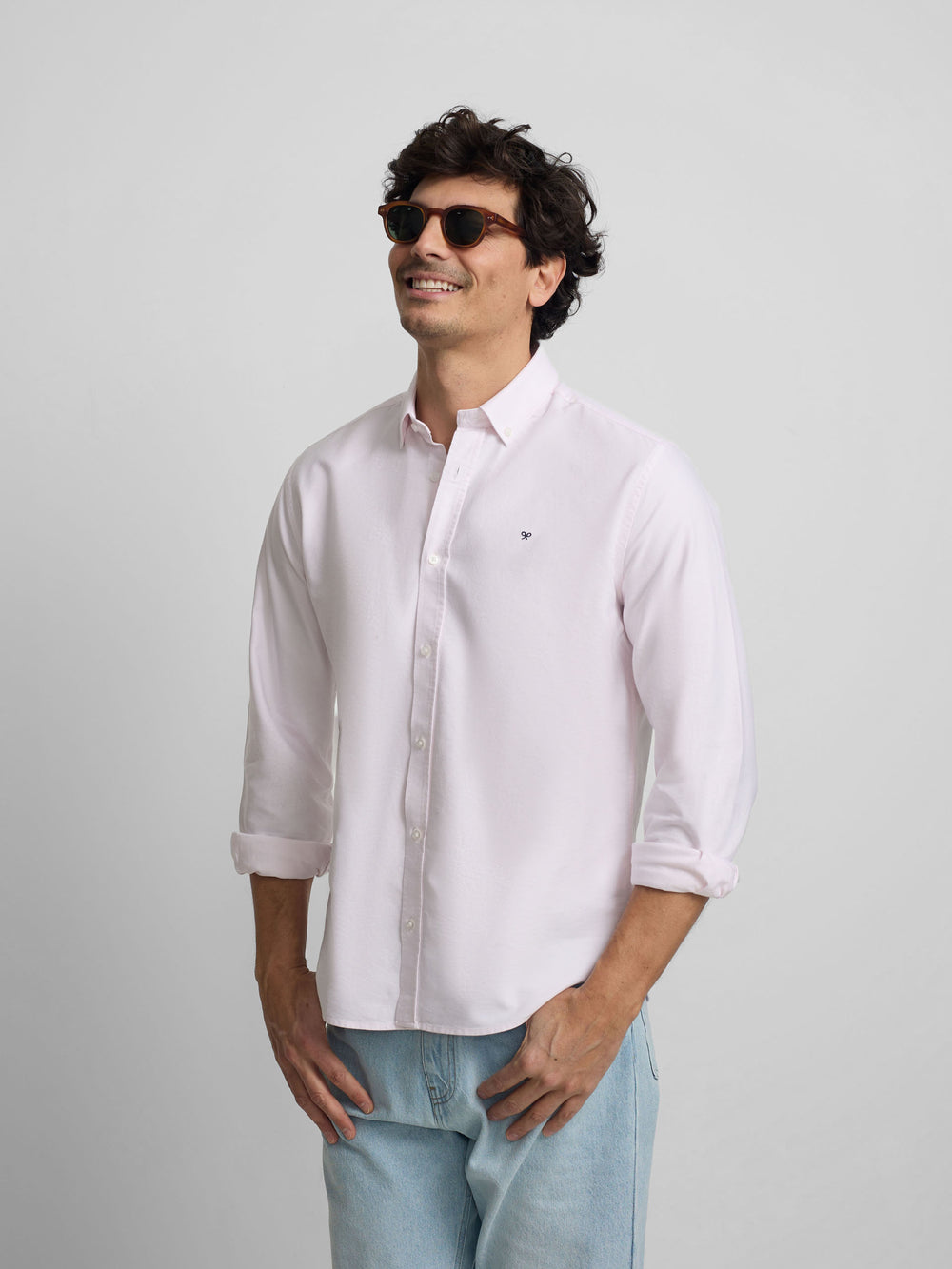 Camisa sport oxford rosa