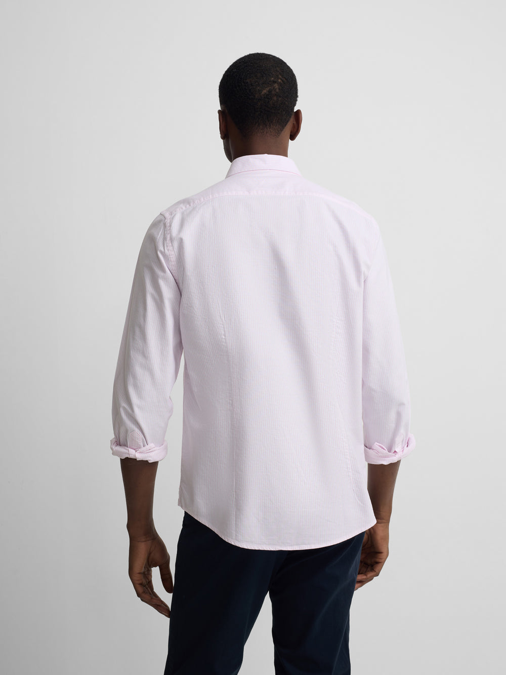 Camisa sport oxford rayas rosa