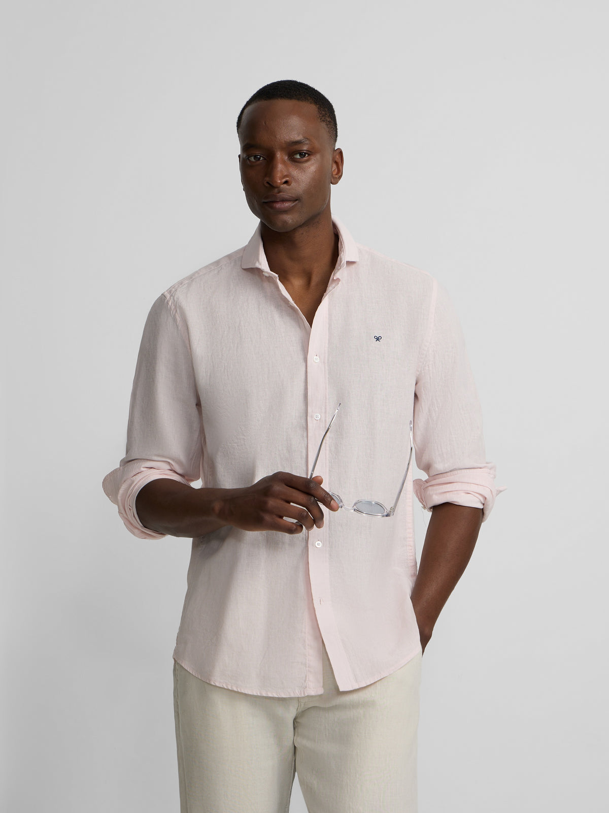 Camisa desportiva de linho rosa
