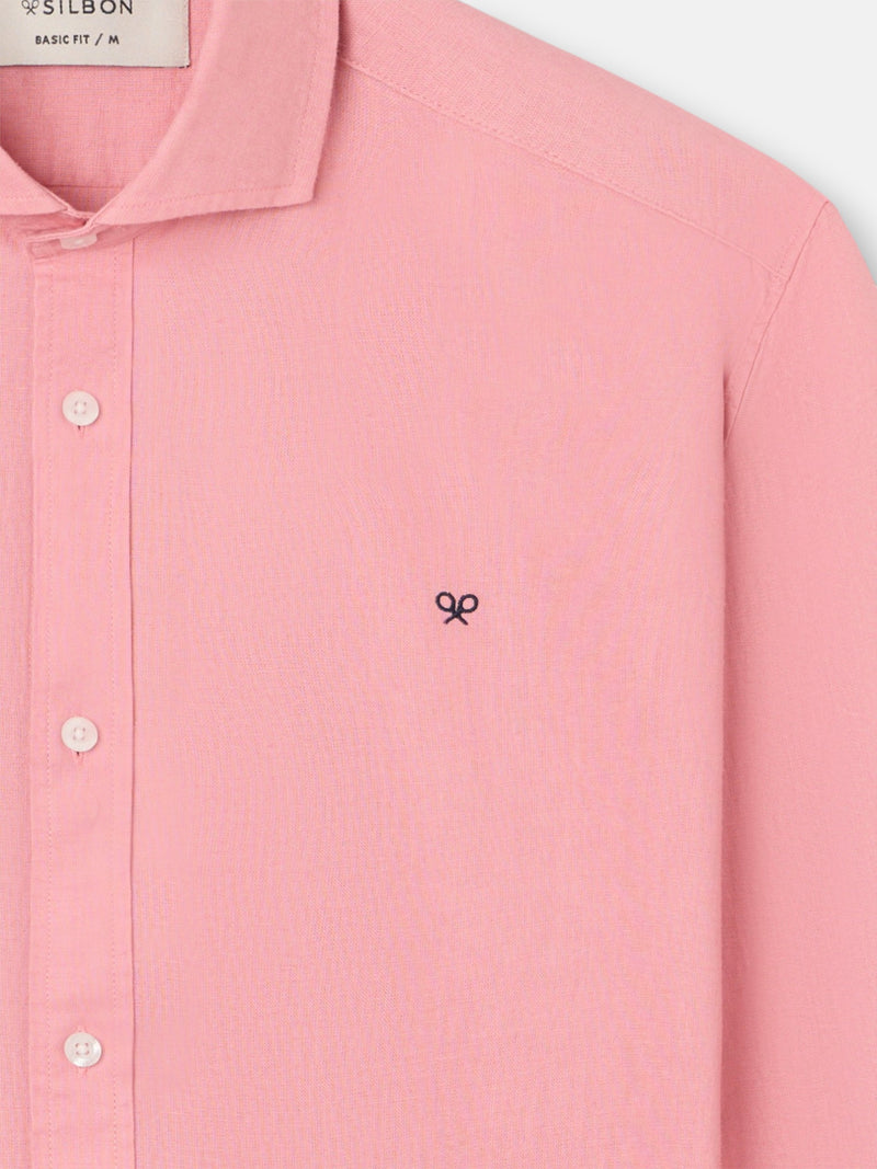 Camisa sport summer linho rosa