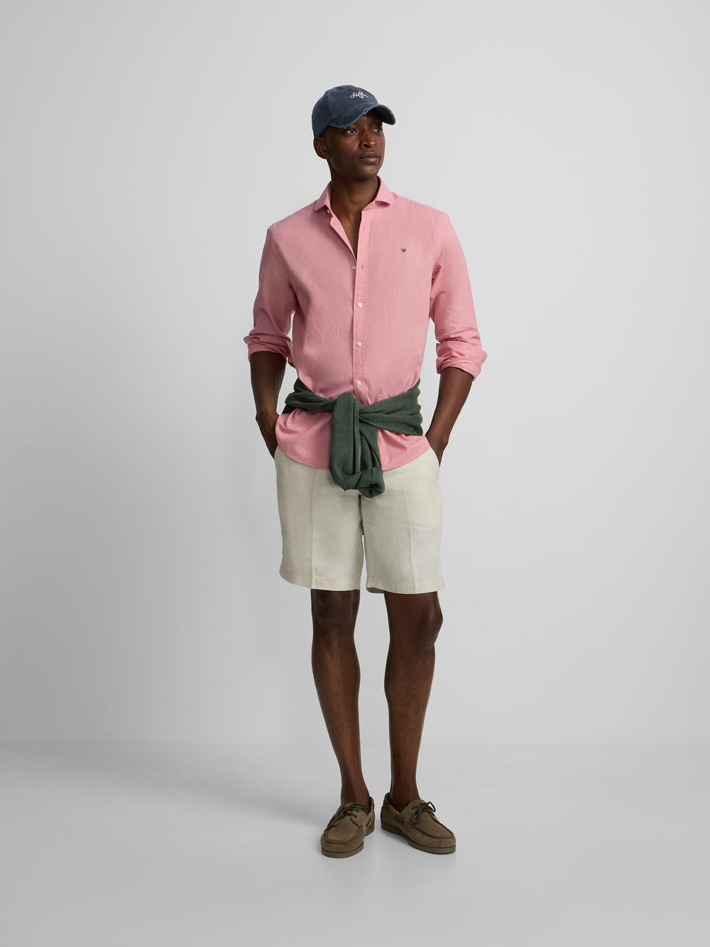 Chemise sport été en lin rose