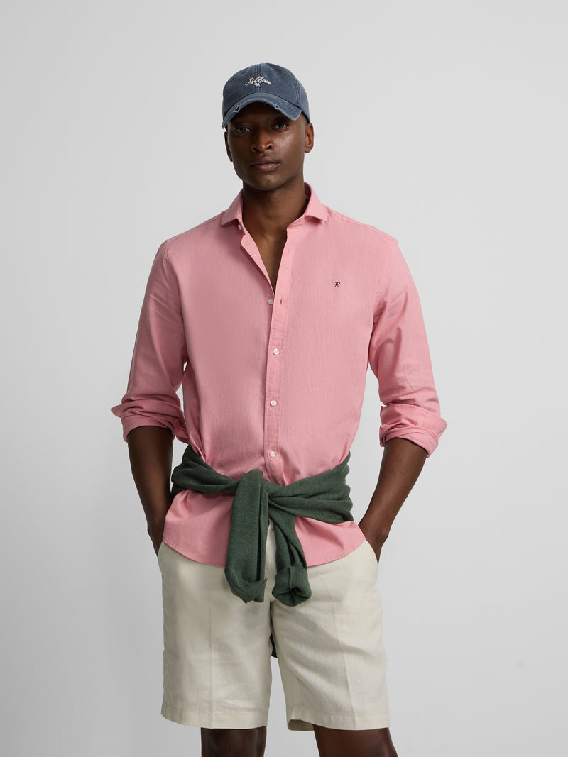 Camisa sport summer linho rosa