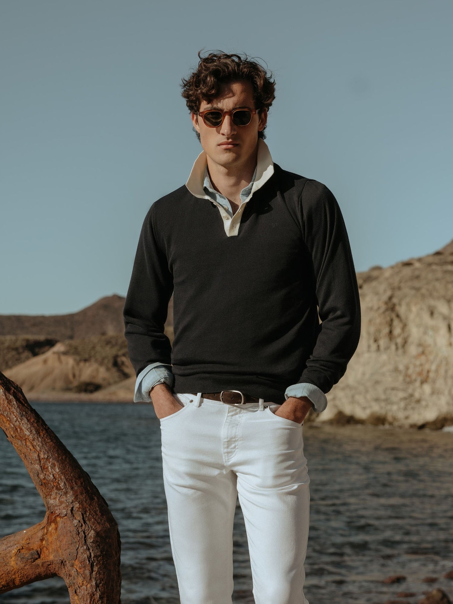 Jersey cuello polo cruise azul marino