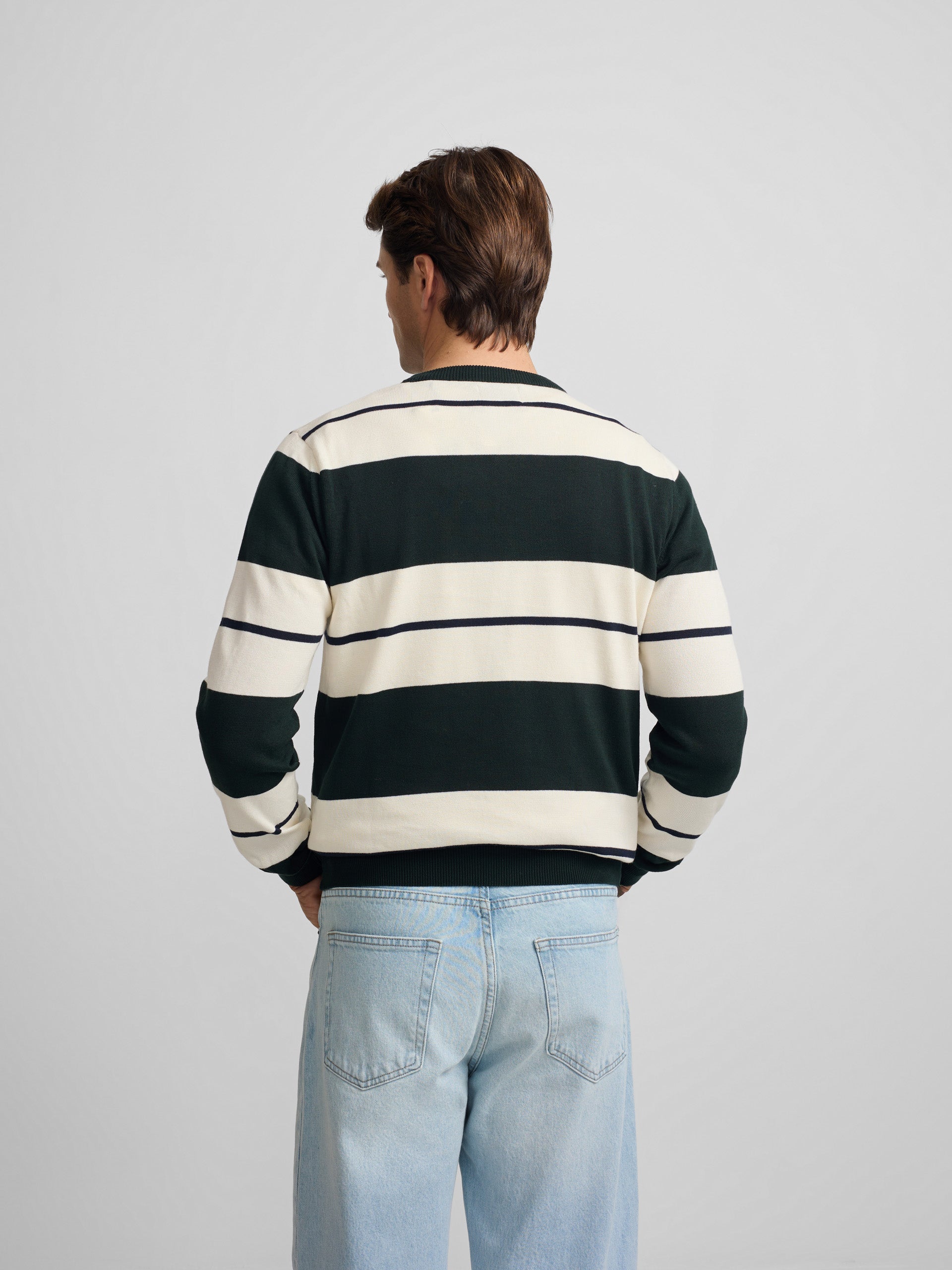 Wide Stripe Green SB Sweater