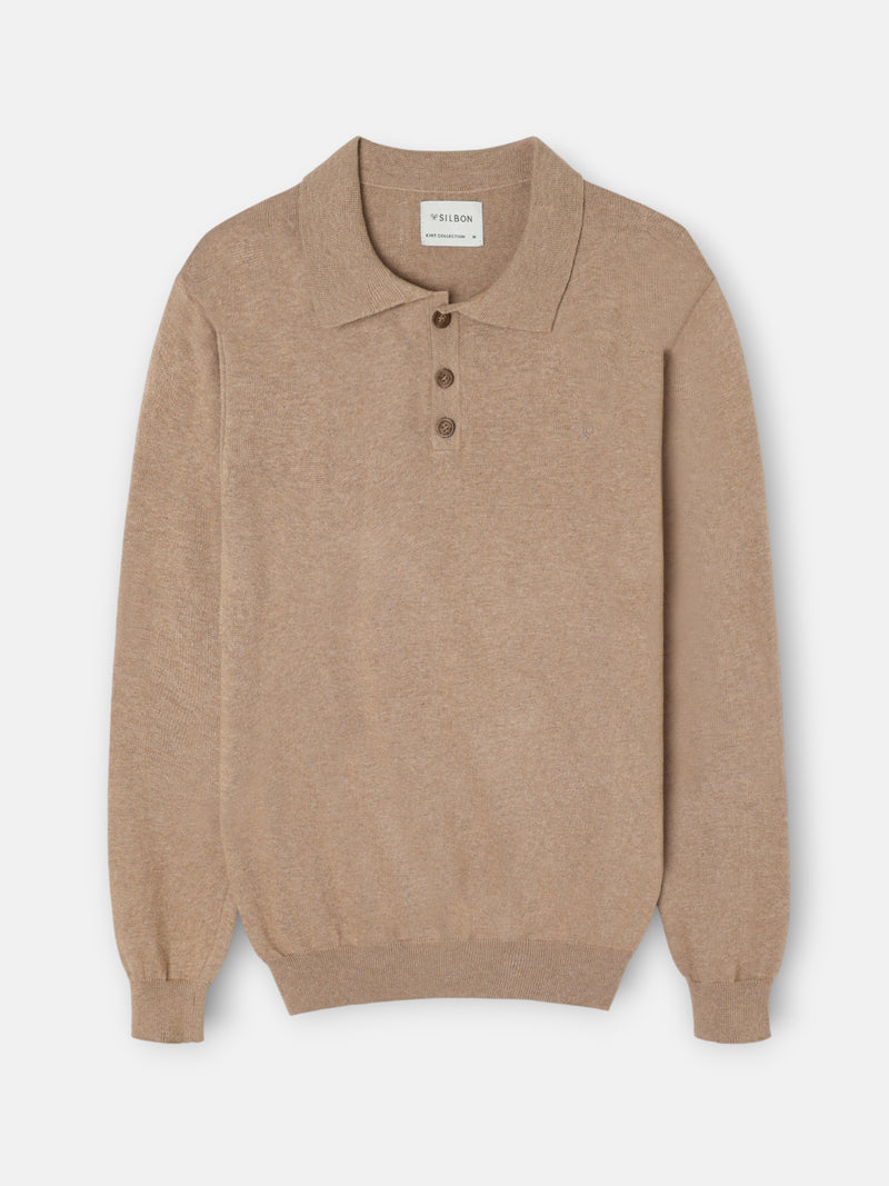 Light beige polo neck sweater