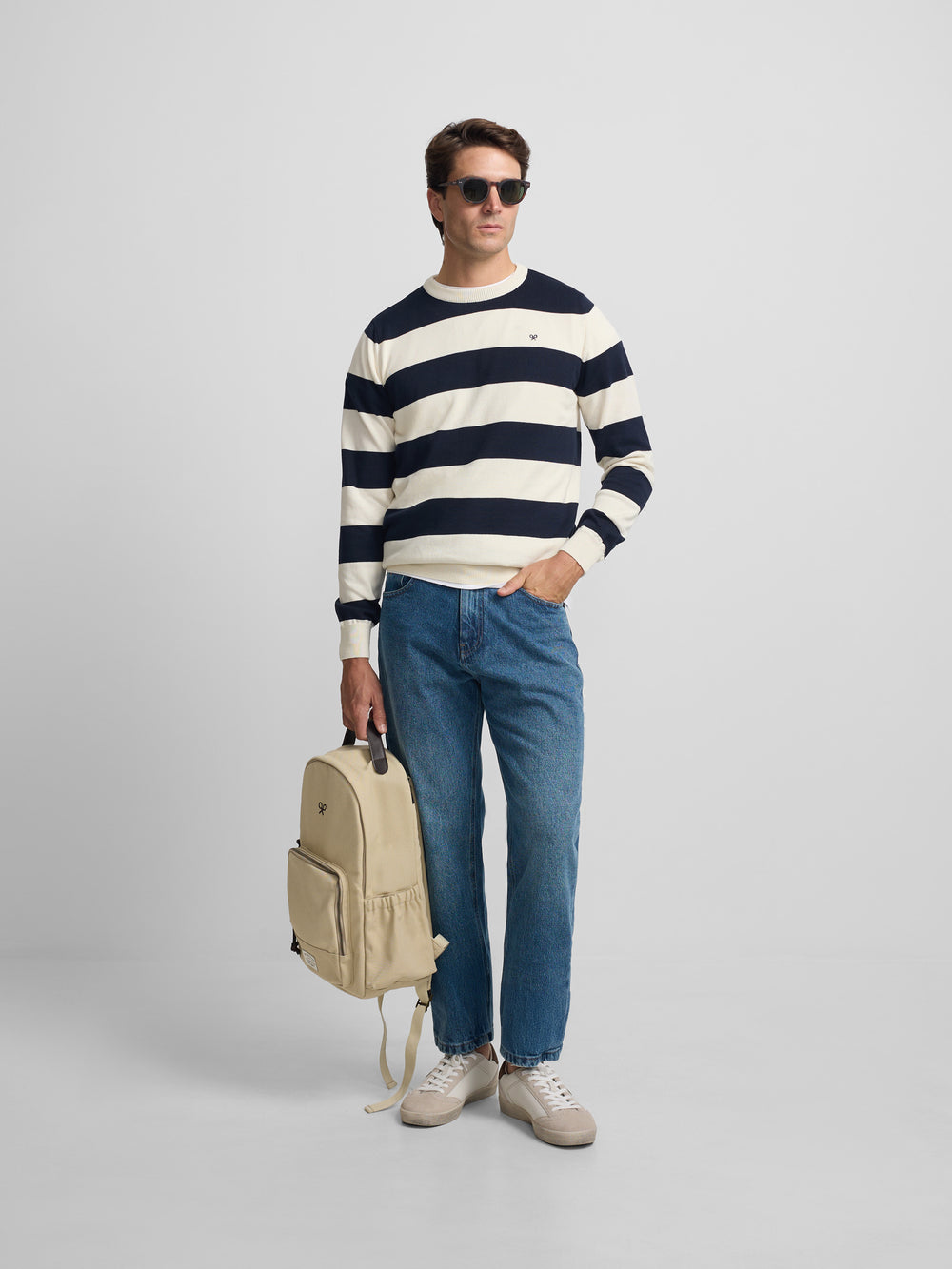 Jersey SB rayas marino crema