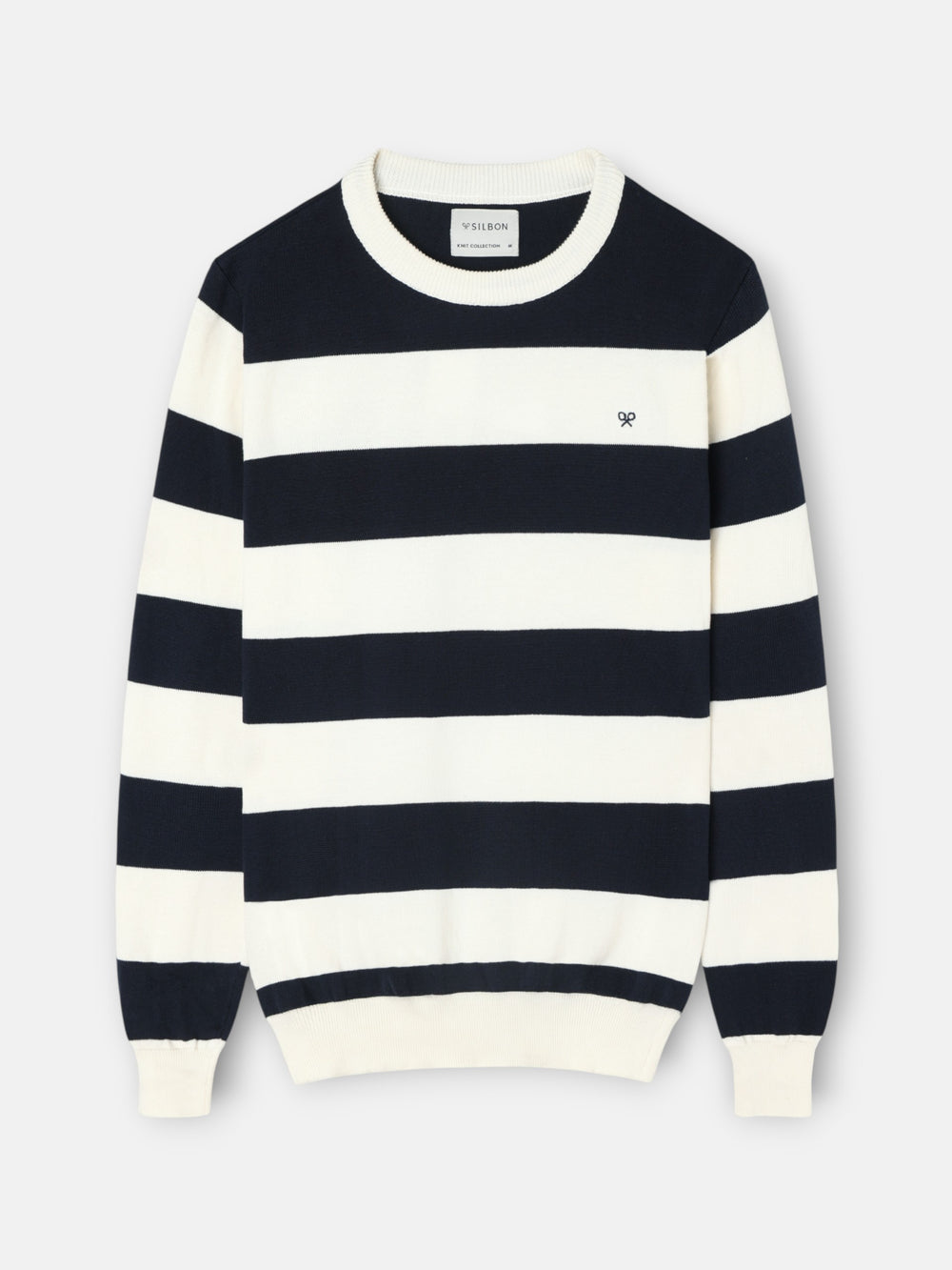 Pull SB rayé bleu marine crème