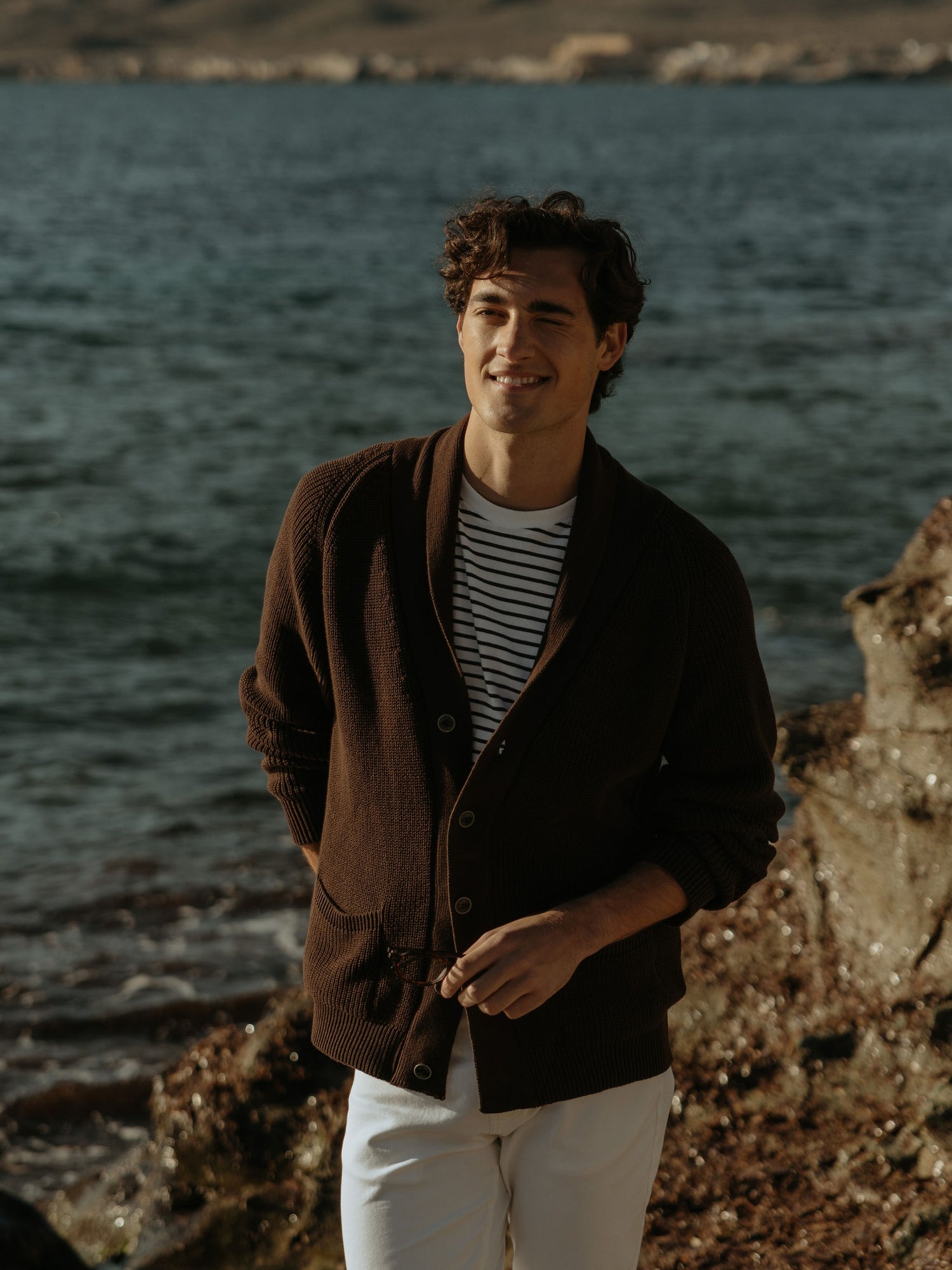 Cardigan canale cruise marron