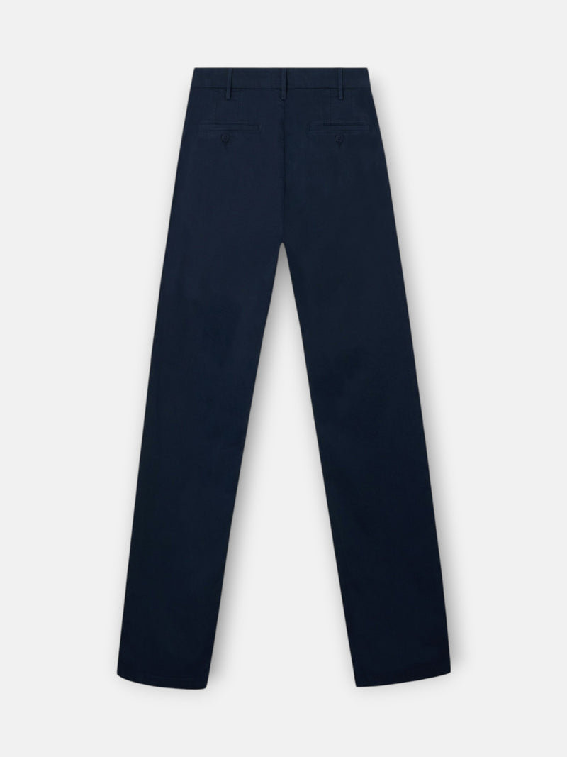 Pantalon chino sport à pinces bleu marine