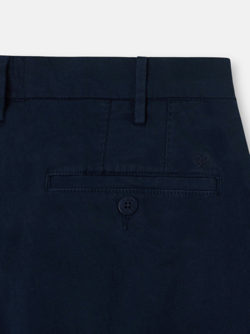 Pantalon chino sport à pinces bleu marine