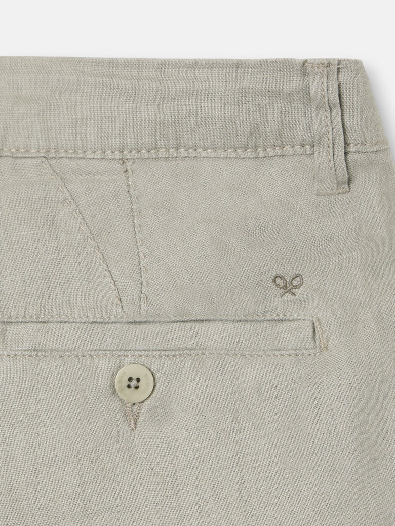Pantalon cargo sport en lin vert moyen