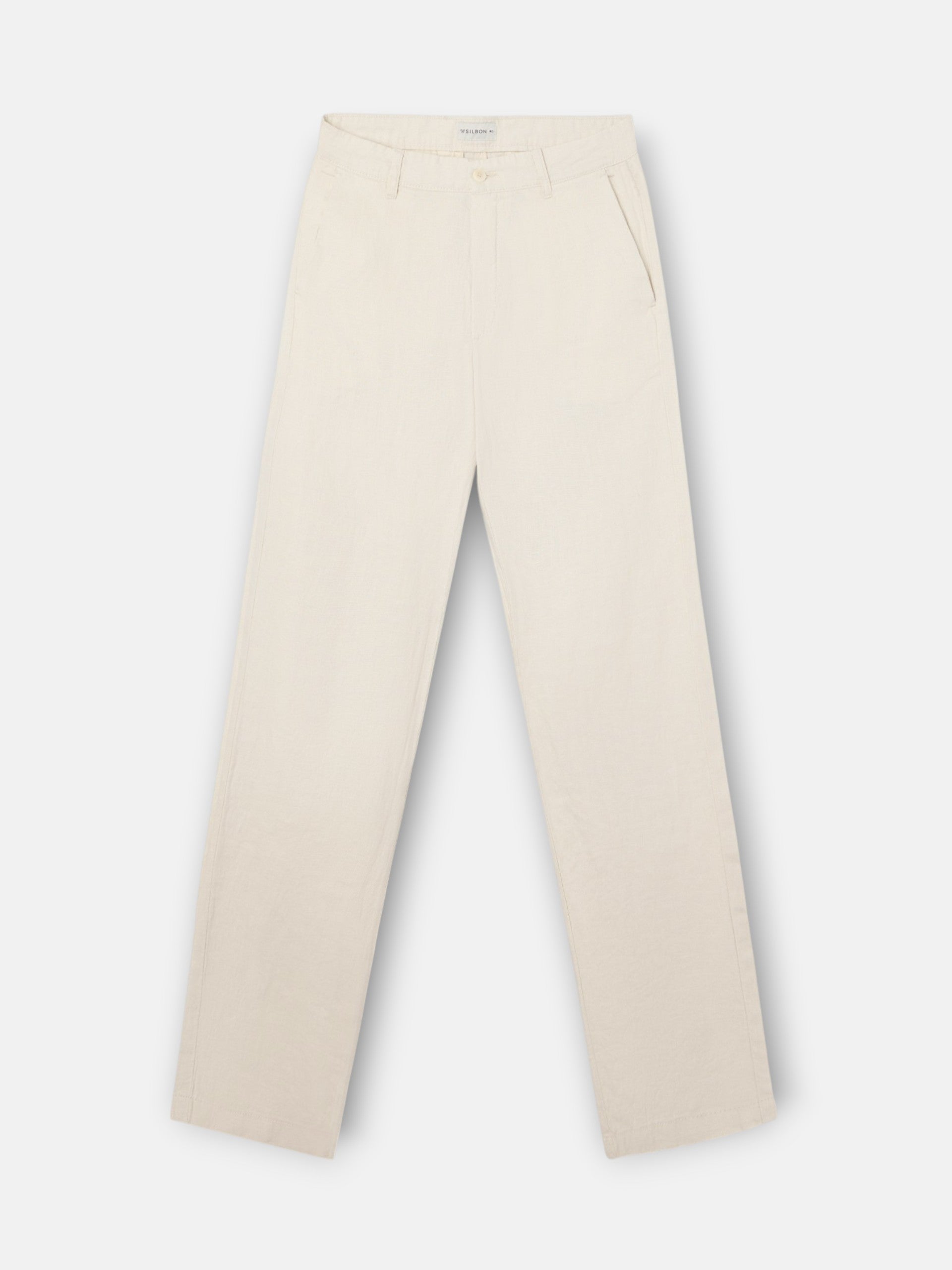 Beige linen chino sport pants