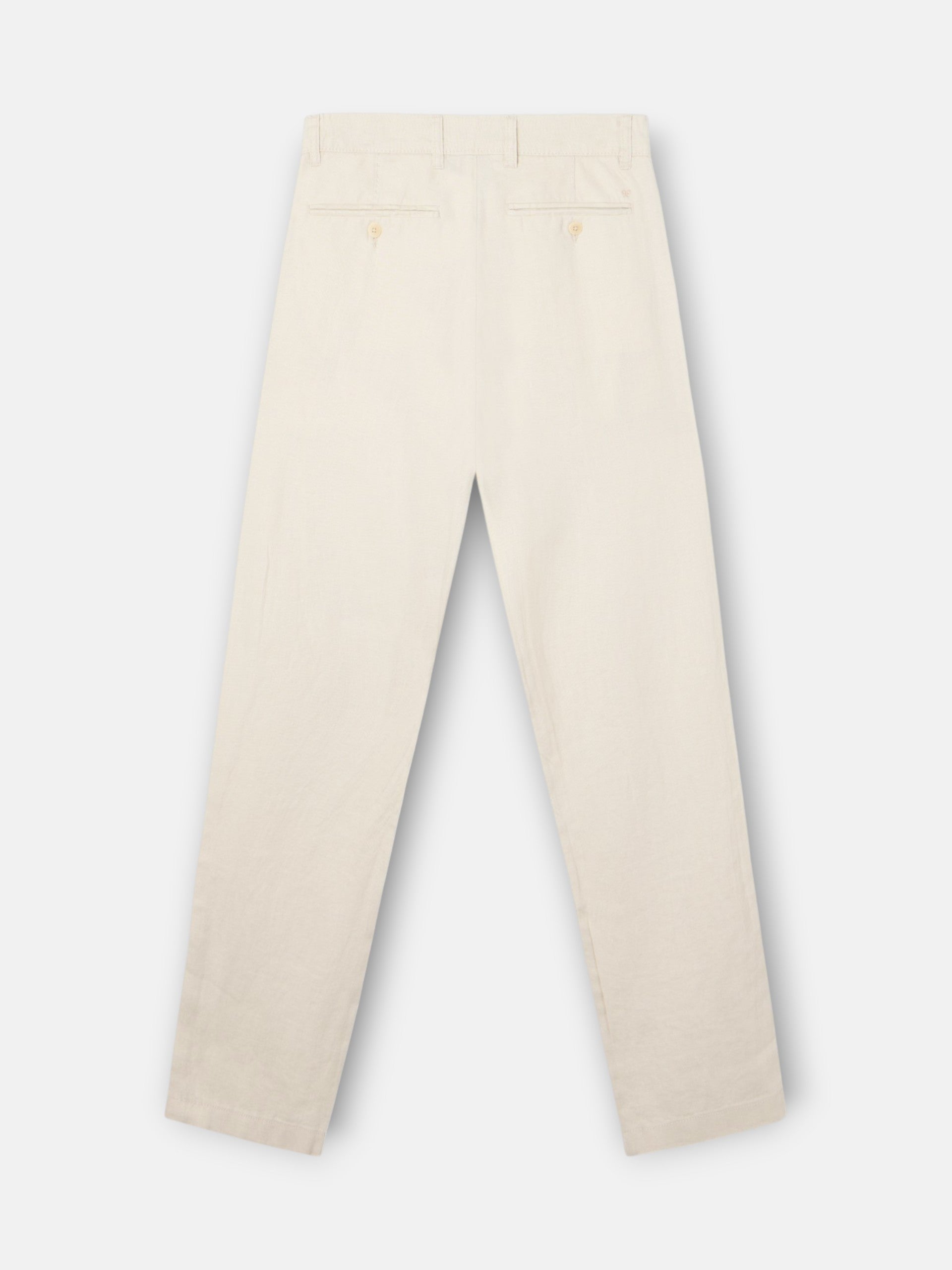 Beige linen sport chino trousers | Silbon English