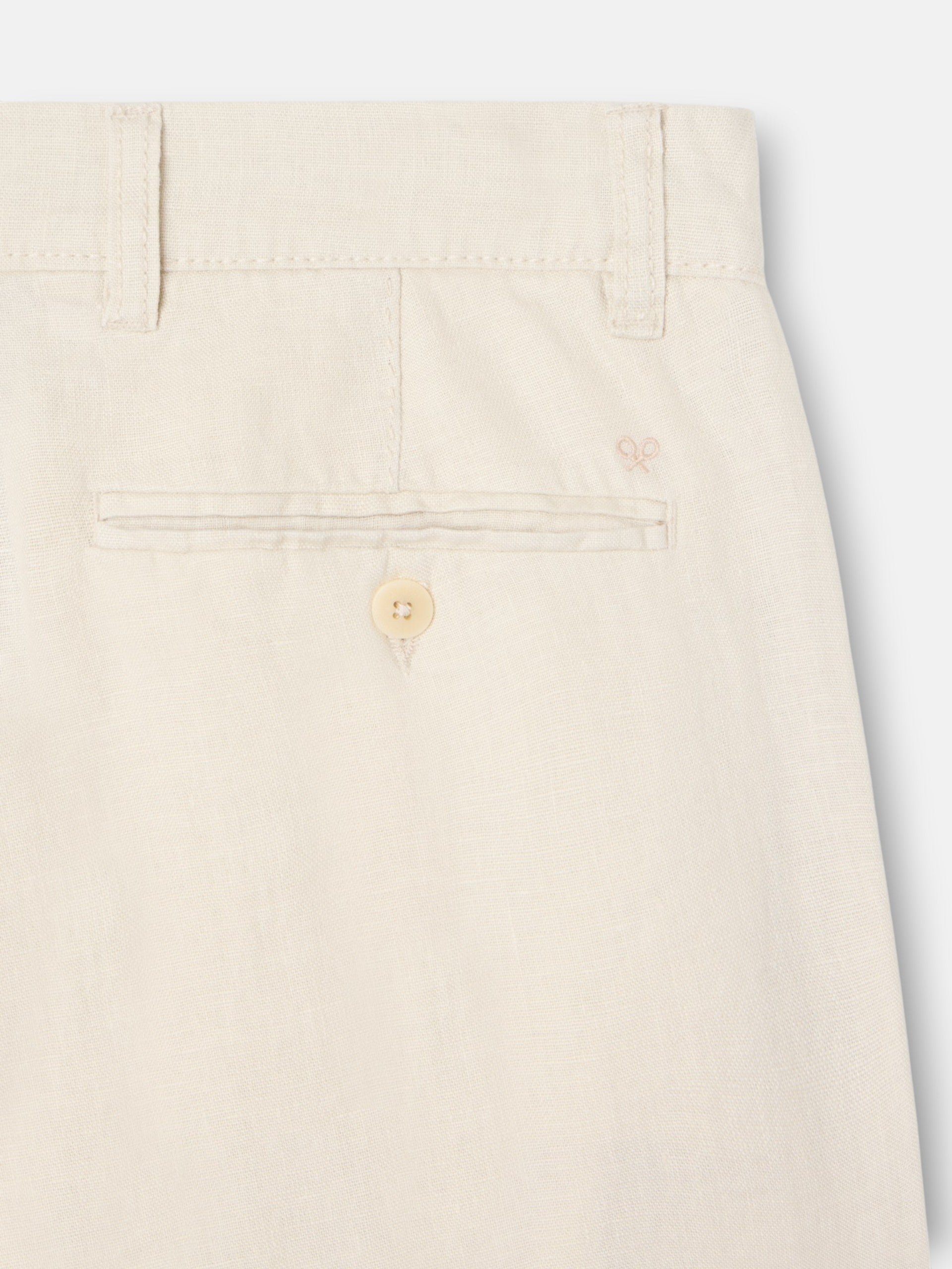 Beige linen chino sport pants
