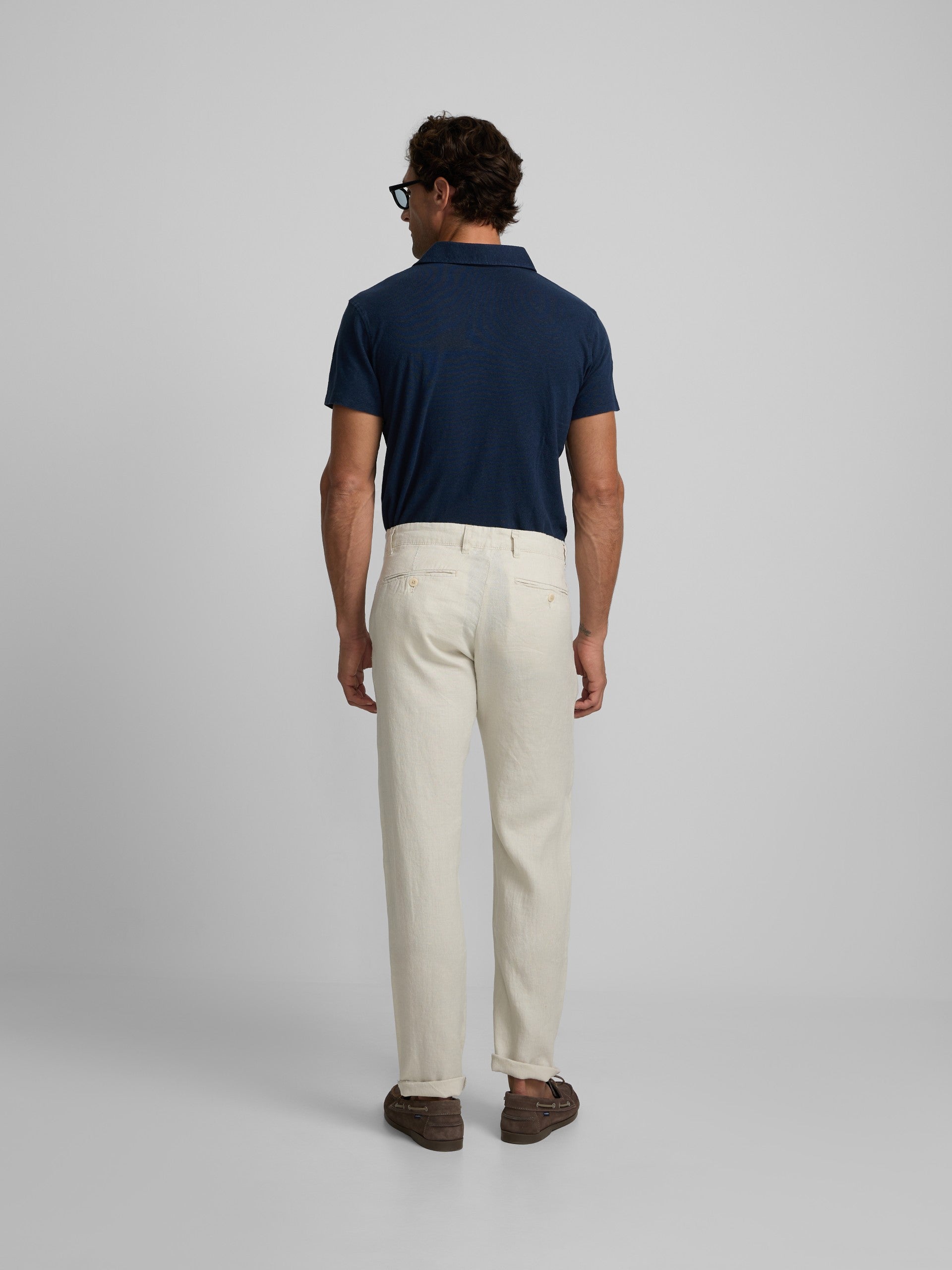 Pantalon sport chino lino beige