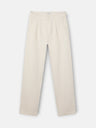 Pantalon de sport à pinces en lin beige
