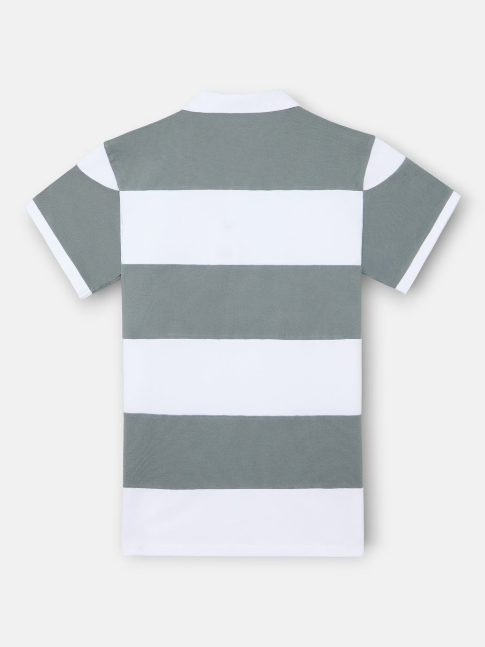 Polo à manches courtes à larges rayures bleu pétrole