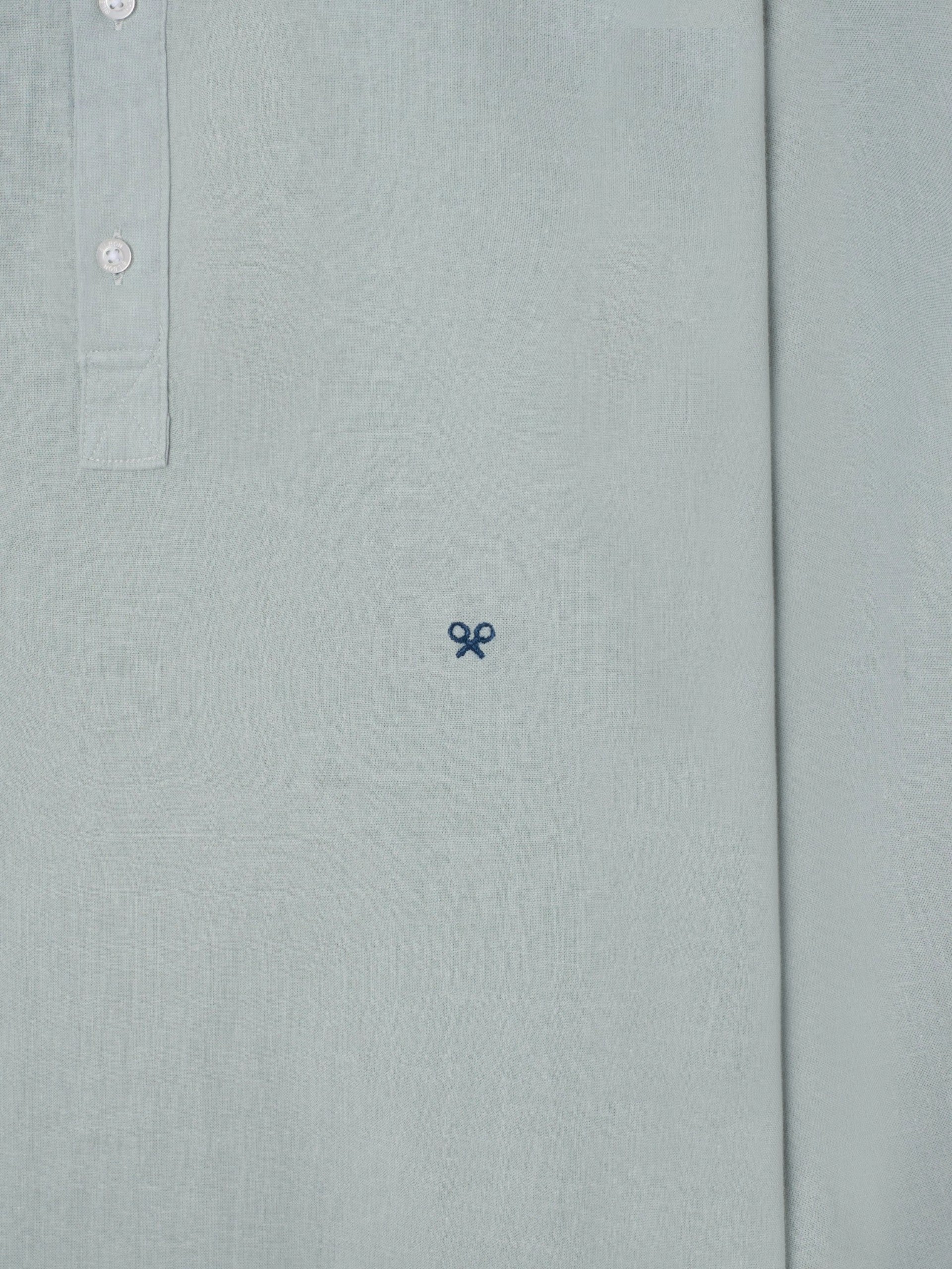Light green linen sports polo