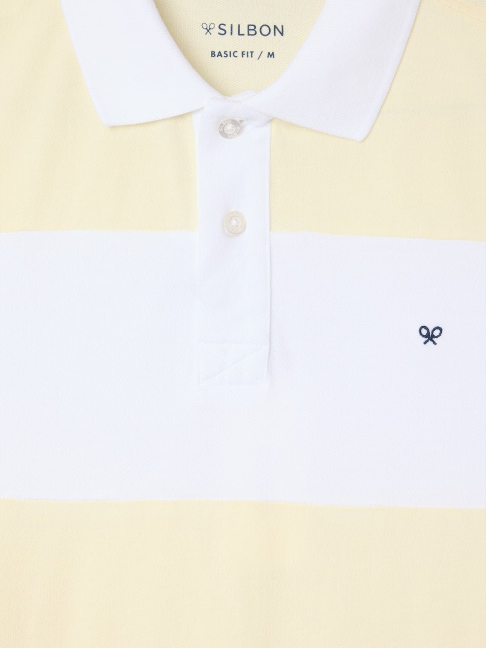 Polo jaune à manches courtes et larges rayures