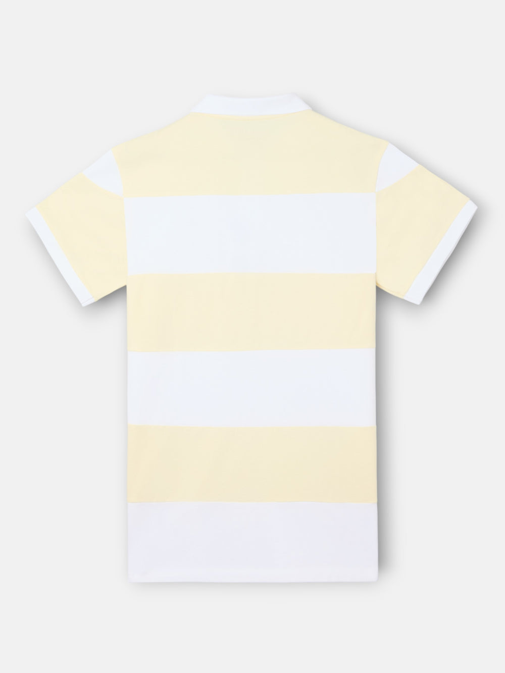 Polo jaune à manches courtes et larges rayures