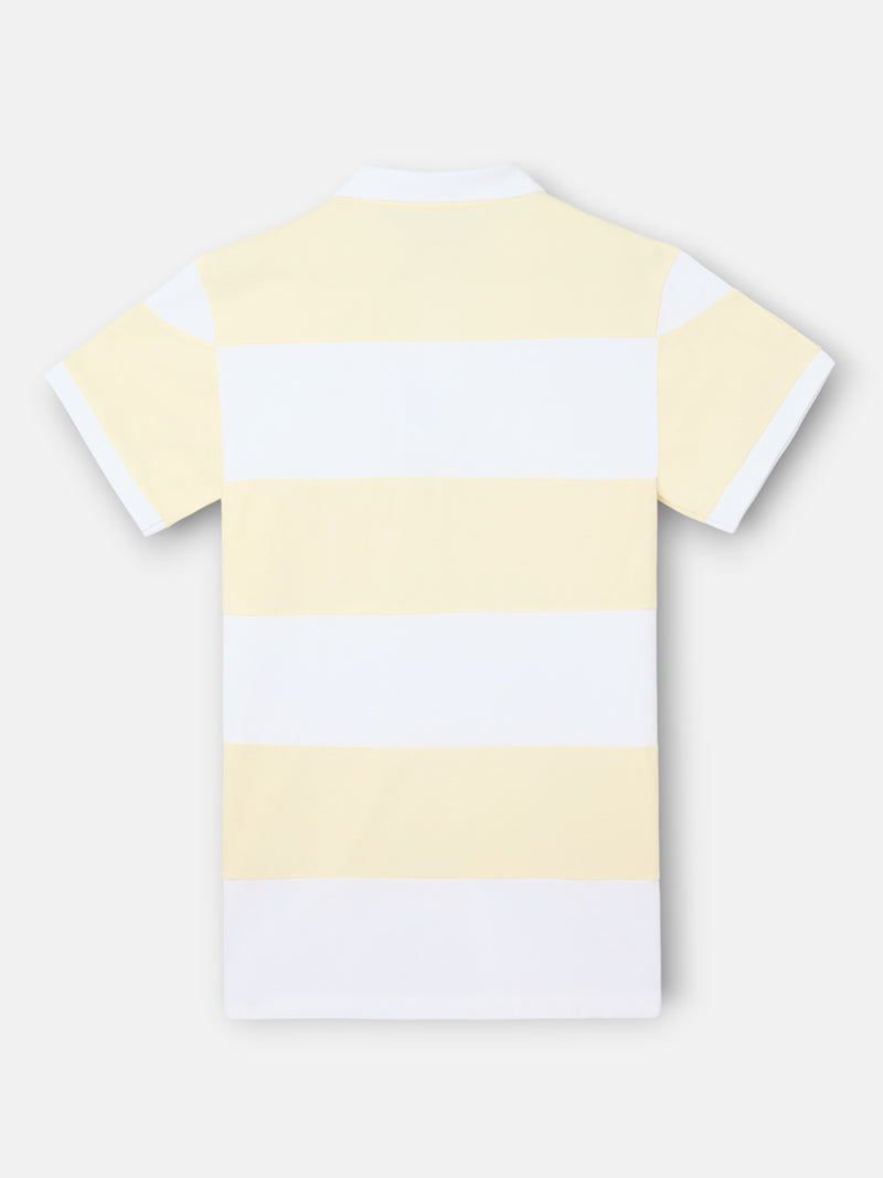 Polo manga corta rayas anchas amarillo