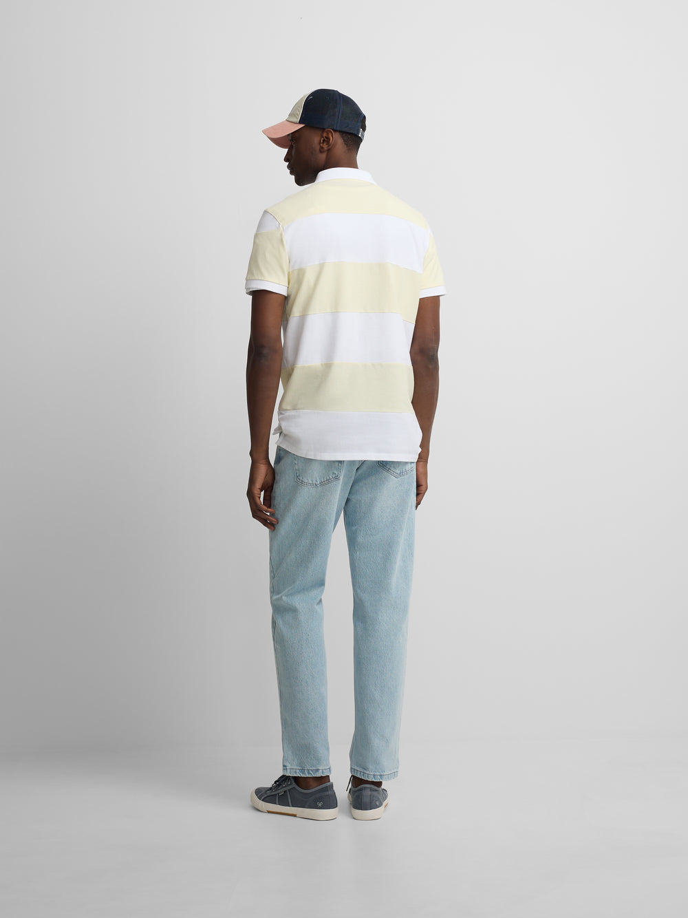 Polo manga corta rayas anchas amarillo