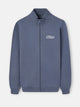 Sudadera cremallera bordado azul indigo