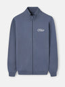 Sudadera cremallera bordado azul indigo