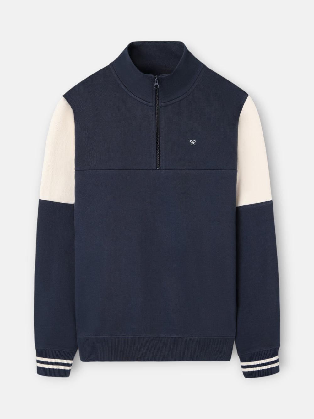 Sudadera media cremallera vintage azul marino