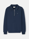 Sudadera media cremallera minilogo azul marino