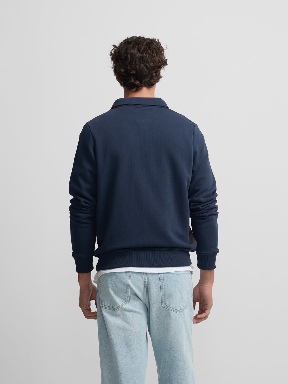 Navy blue mini logo half-zip sweatshirt