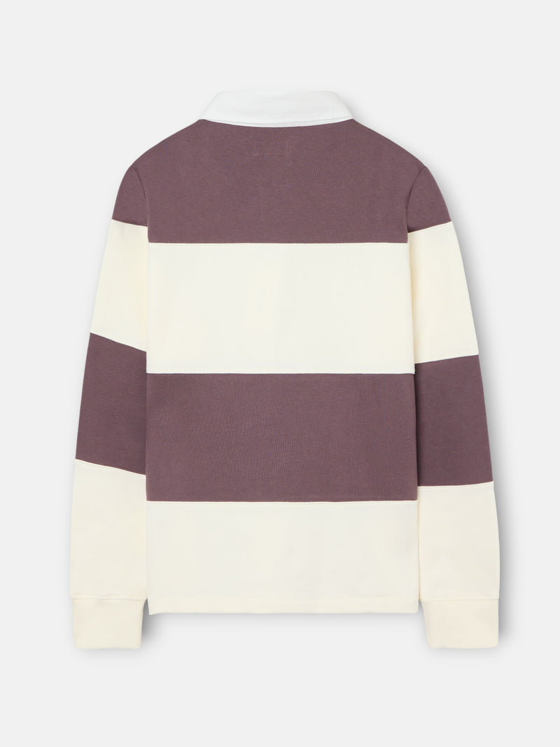Burgundy wide stripe polo neck sweatshirt