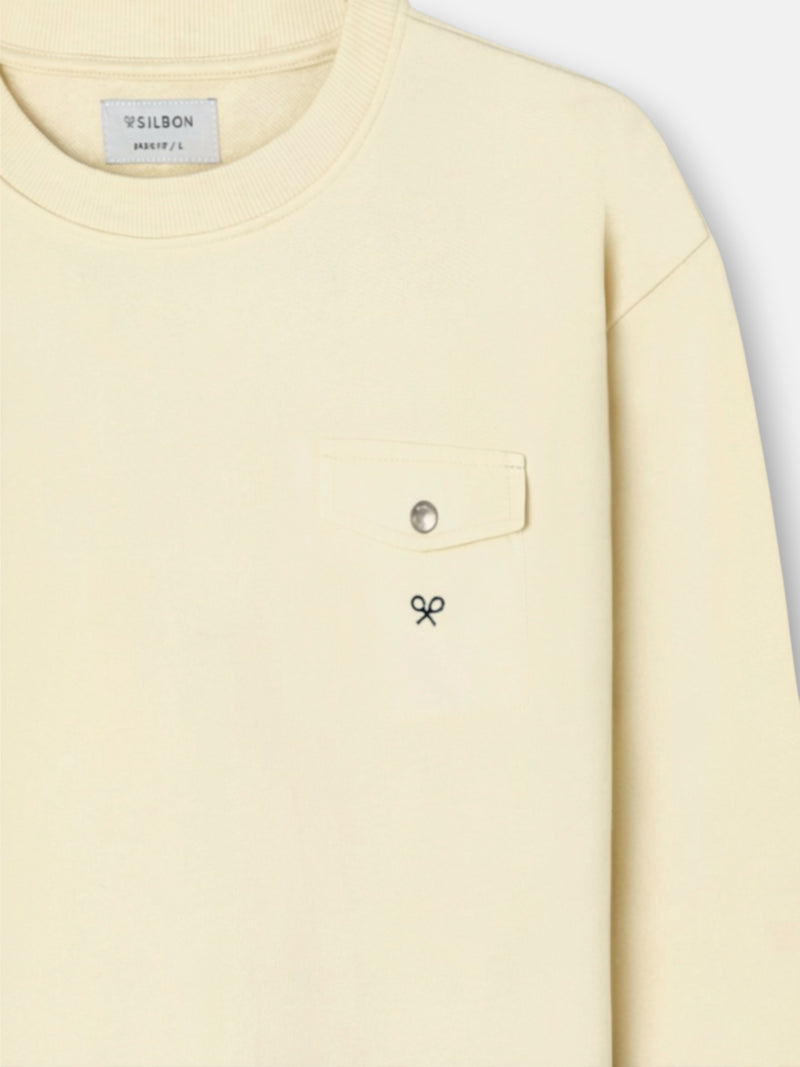 Sweat-shirt à poche cruise crème