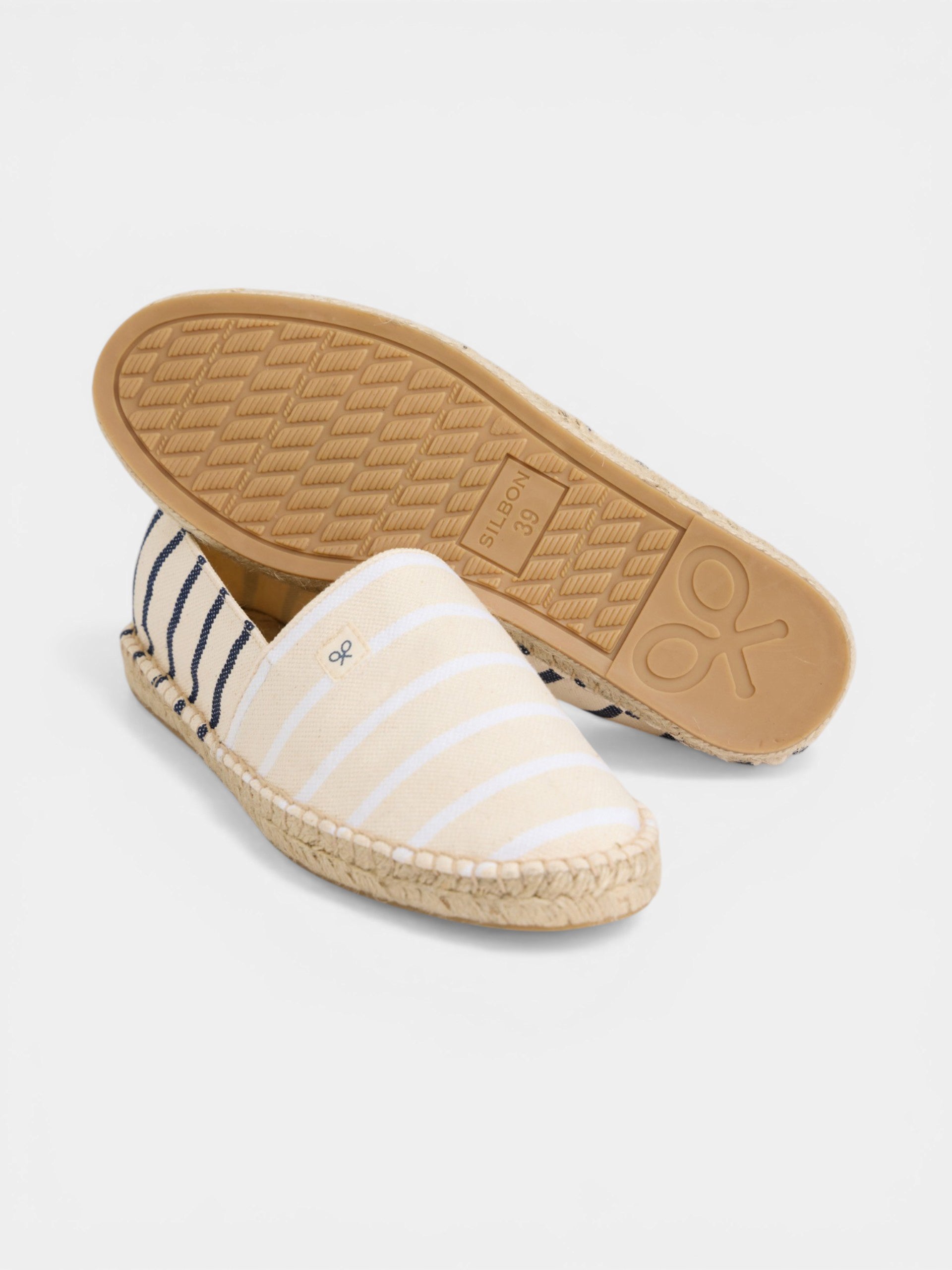 Espadrille rayée bleu marine blanc