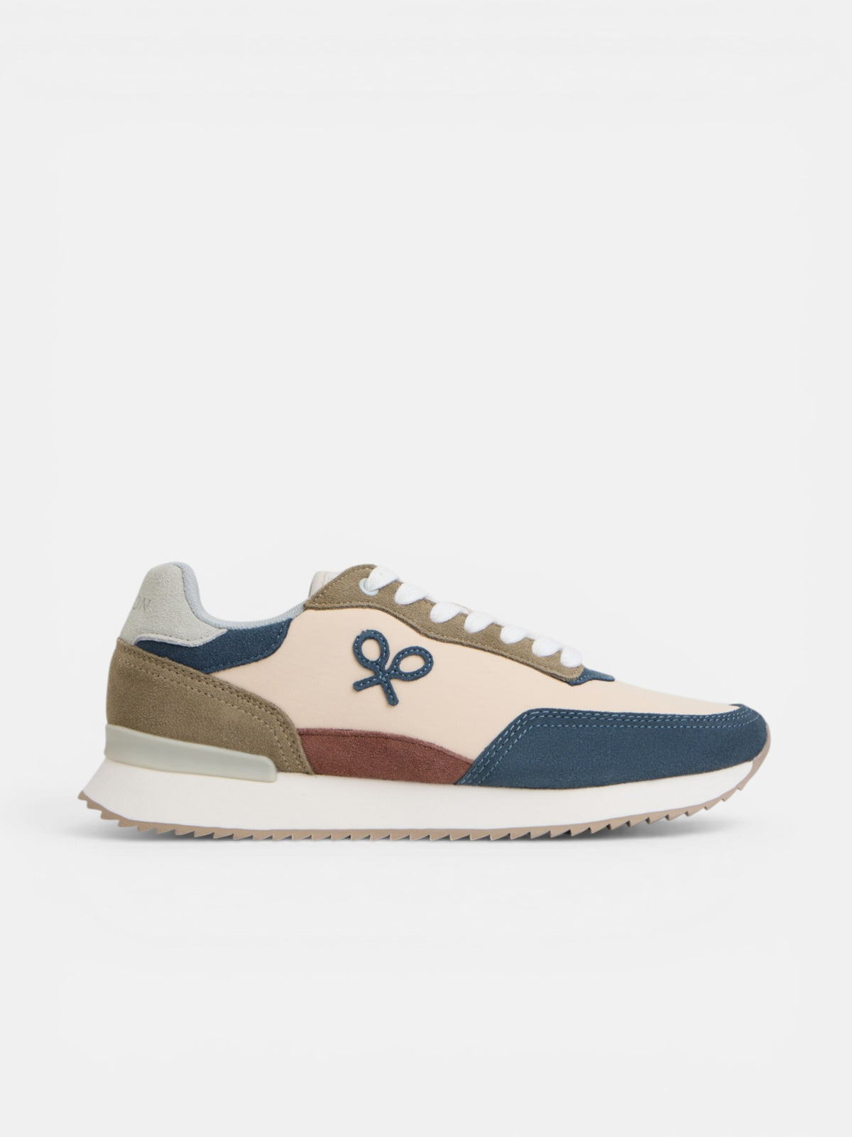 Beige racket running sneaker