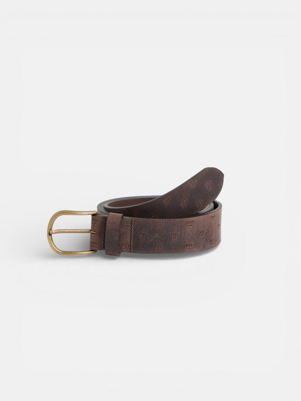 Brown multi-racket leather belt