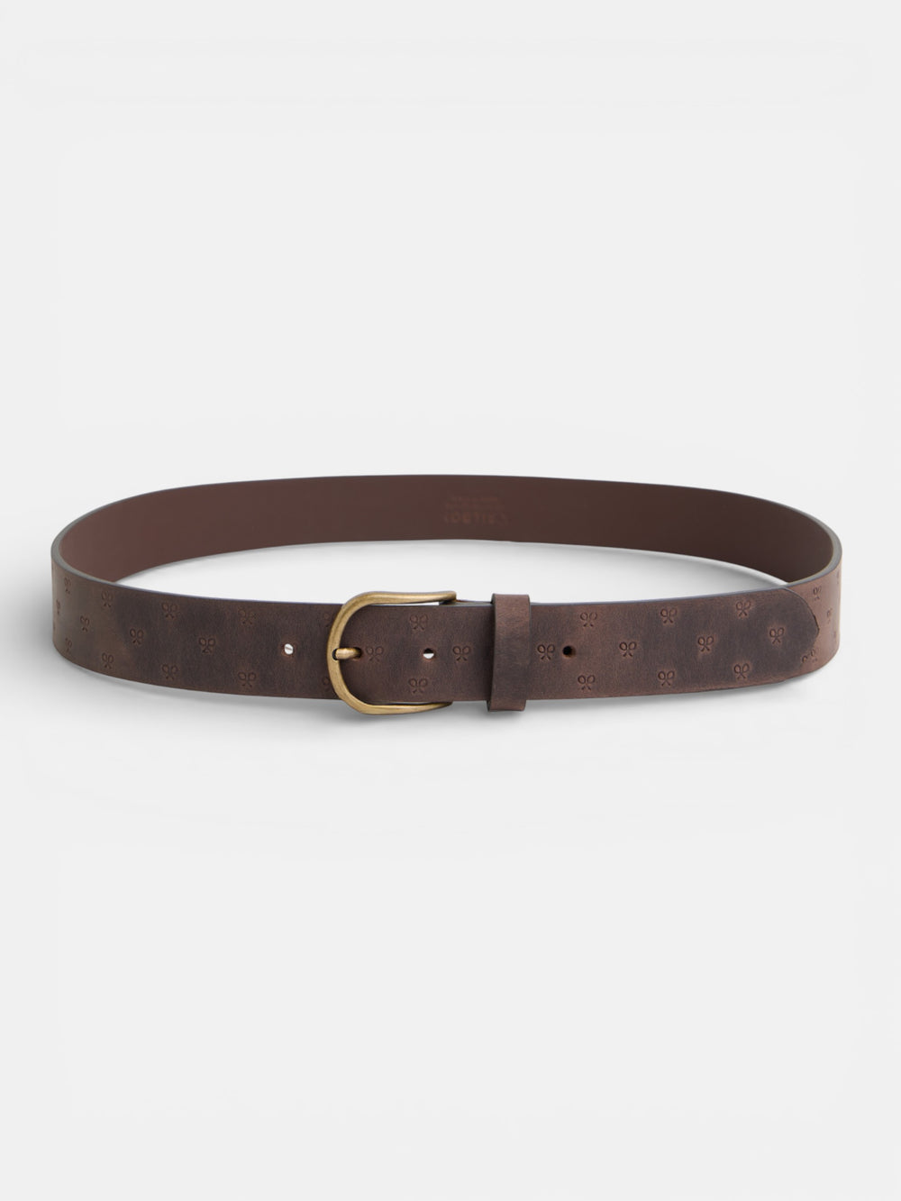 Brown multi-racket leather belt
