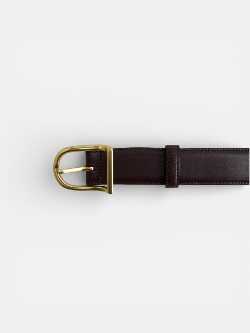 Brown smooth leather belt