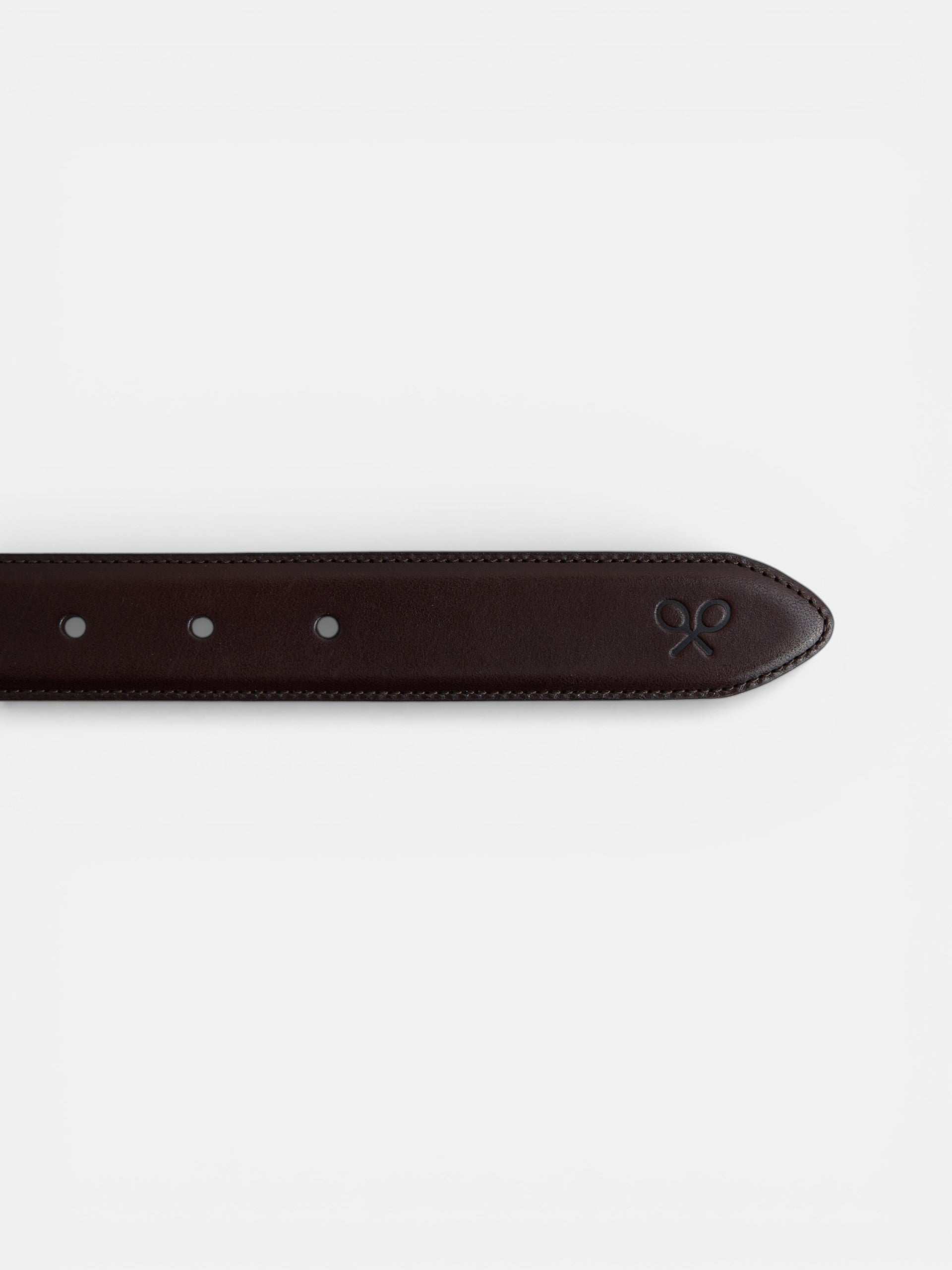 Cinturon liso piel marron