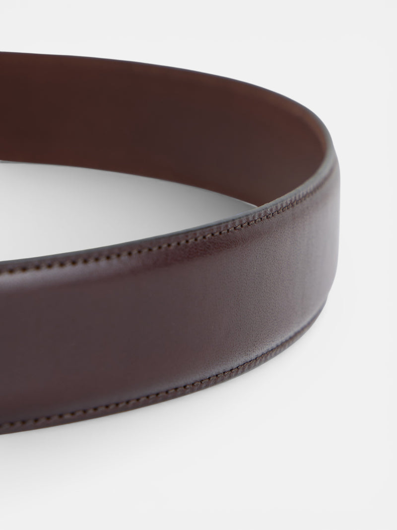 Brown smooth leather belt