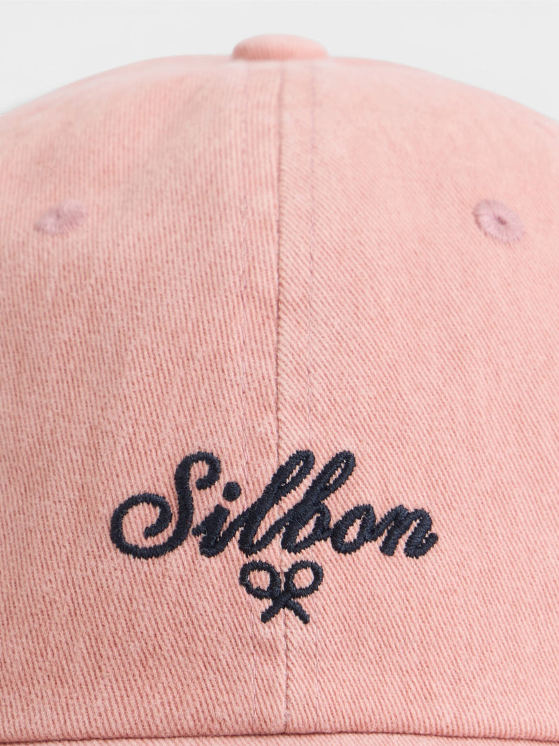 Boné Silbon estilo denim coral