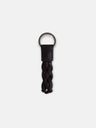 Porte-clés en cuir tressé marron