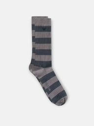 Chaussette à larges rayures bicolores vertes