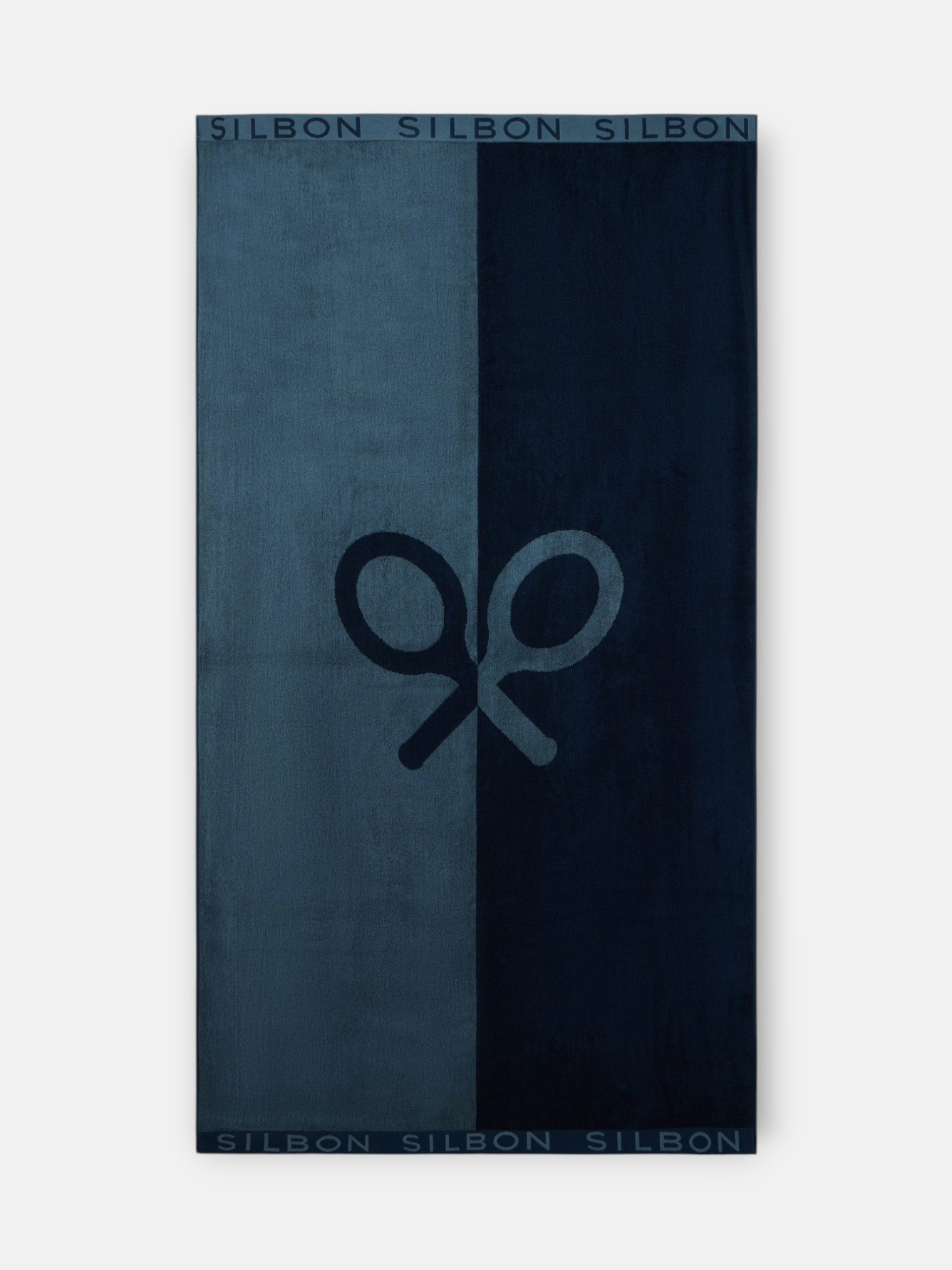Two-tone navy blue towel