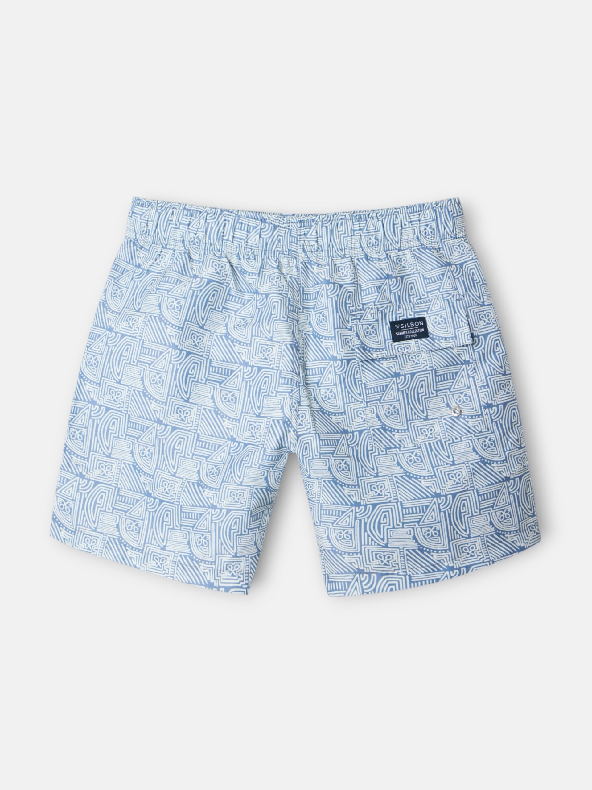 Light blue geometric SB swimsuit