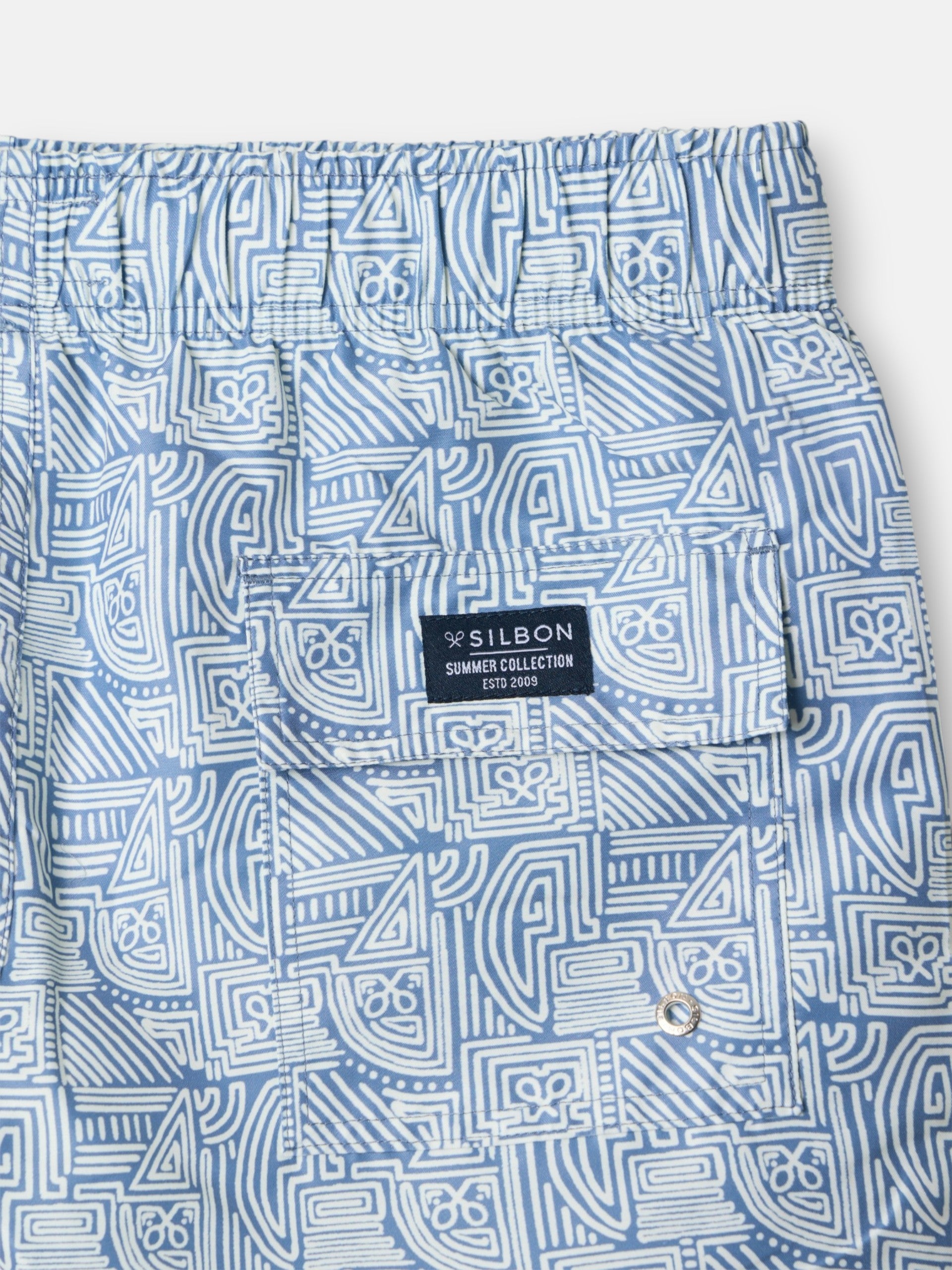 Light blue geometric SB swimsuit