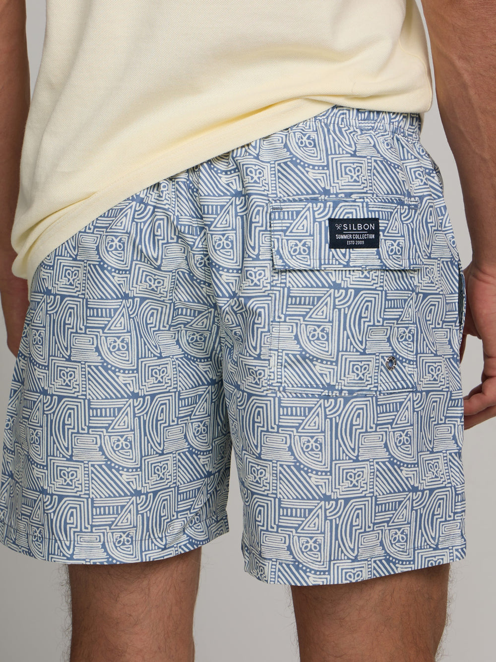 Light blue geometric SB swimsuit